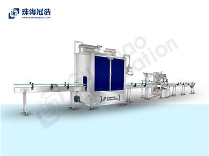 自動16頭醫(yī)用鹽水防腐灌裝、旋蓋生產(chǎn)線